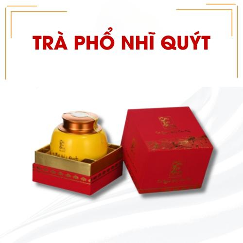 Trà Phổ Nhĩ Quýt Cầu Tre Vàng Hũ Sứ Cao Cấp 80g