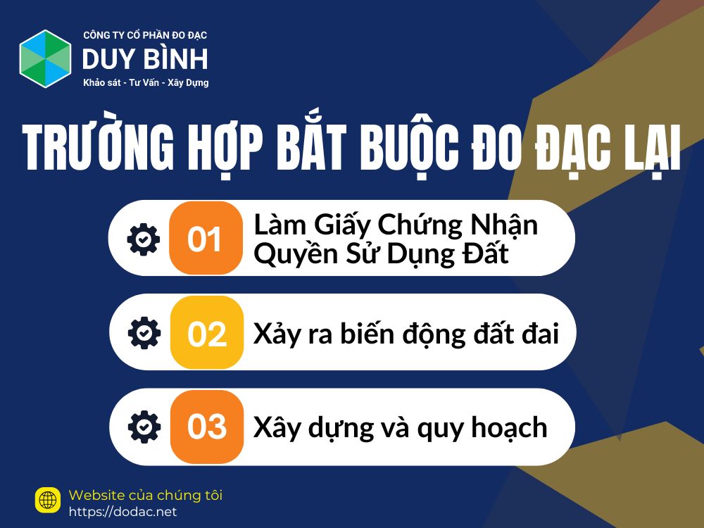 Các trường hợp bắt buộc đo đạc lại