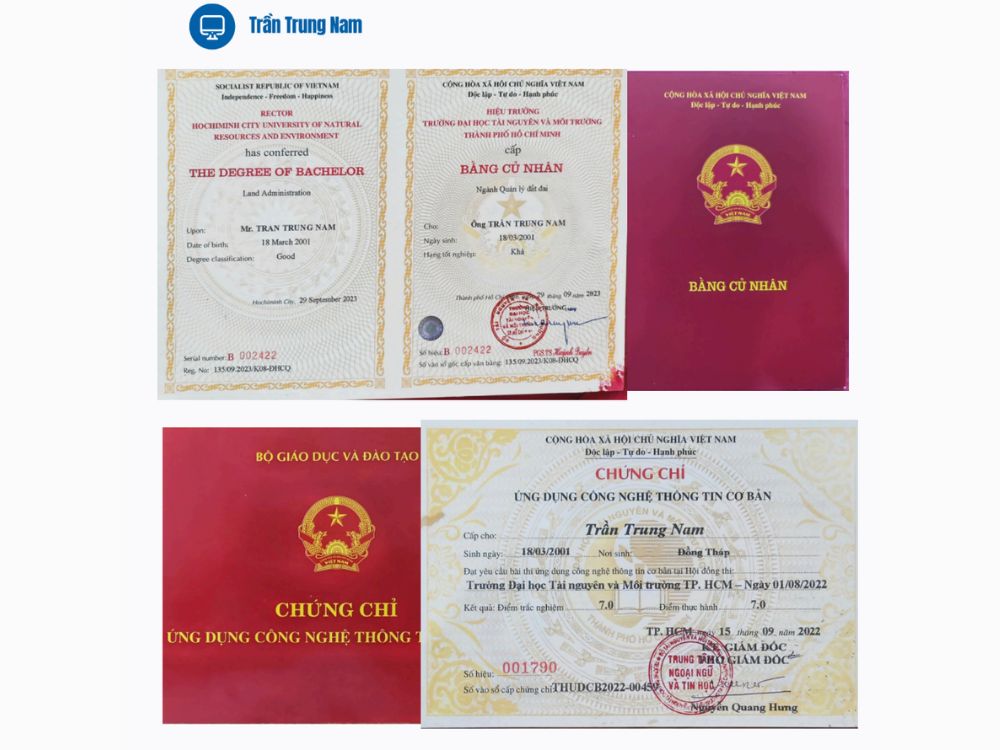 1. Trần Trung Nam – Cử nhân Quản lý Đất đai, ứng dụng CNTT chuyên nghiệp