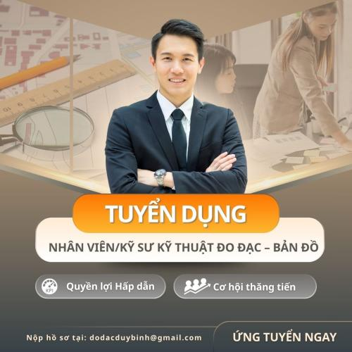 Tuyển Dụng Nhân Viên/Kỹ Sư Kỹ Thuật Đo Đạc Bảng Đồ