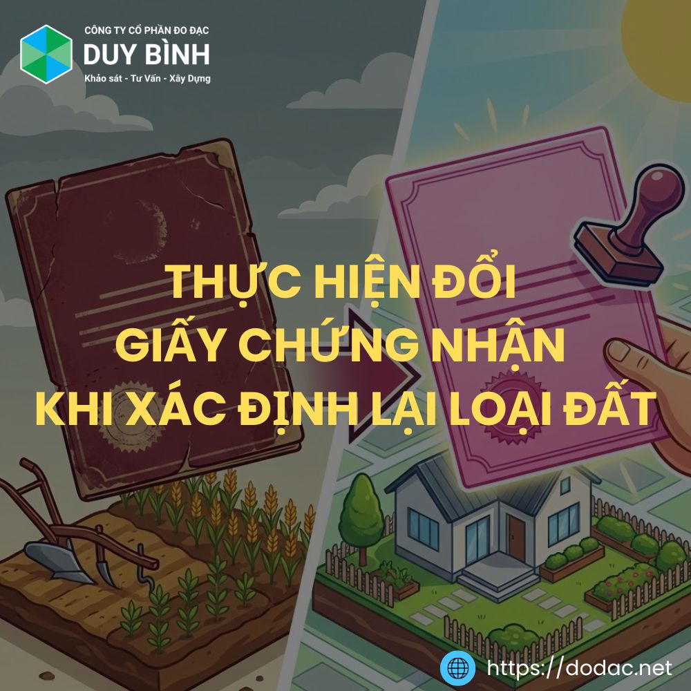 Thực Hiện Đổi Giấy Chứng Nhận Khi Xác Định Lại Loại Đất