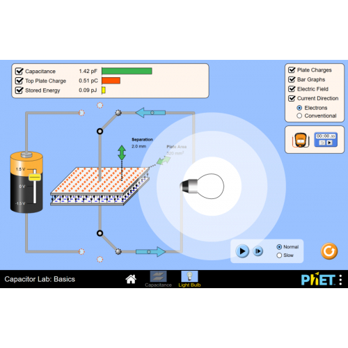 (Mô phỏng) Vật lý: Capacitor Lab: Basics (Phòng thí nghiệm tụ điện: Khái niệm cơ bản)