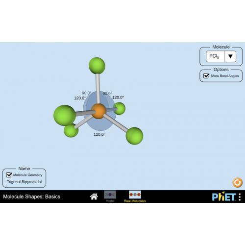 (Mô phỏng) Hóa học: Molecule Shapes: Basics (Hình dạng phân tử: Khái niệm cơ bản)