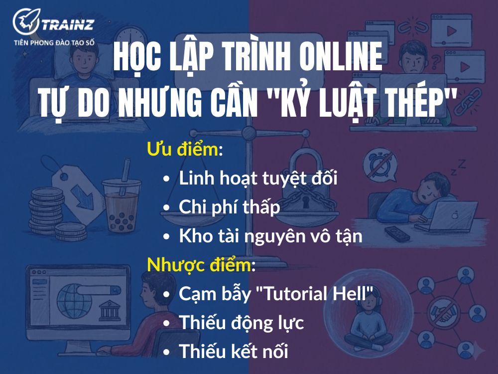 Học lập trình Online – Tự do nhưng cần "Kỷ Luật Thép"