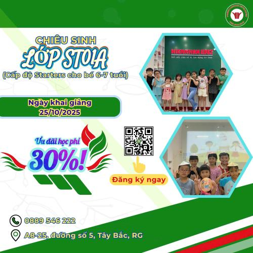 CHIÊU SINH LỚP ST01A – CẤP ĐỘ STARTERS
