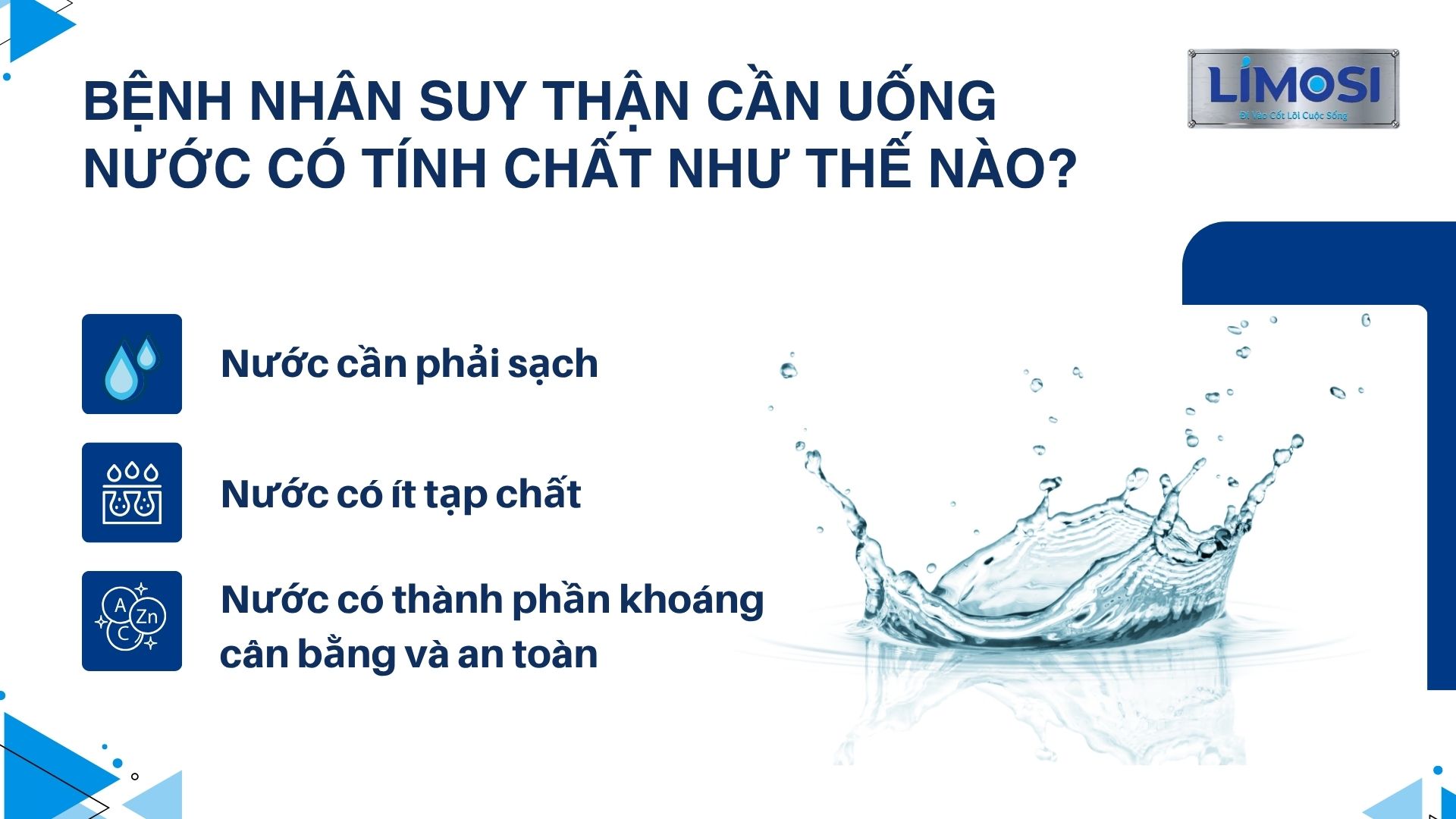 1. Vì sao người suy thận cần cân nhắc nguồn nước uống?