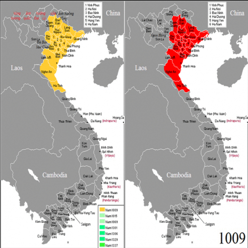 Bản đồ Cương vực Việt Nam năm 1009
