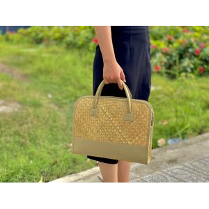 Cặp Laptop Cỏ Bàng 14" Thủ Công Chống Sốc | Thảo Điền Phú Mỹ