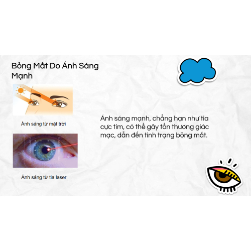 1.Bỏng Mắt Do Ánh Sáng Mạnh