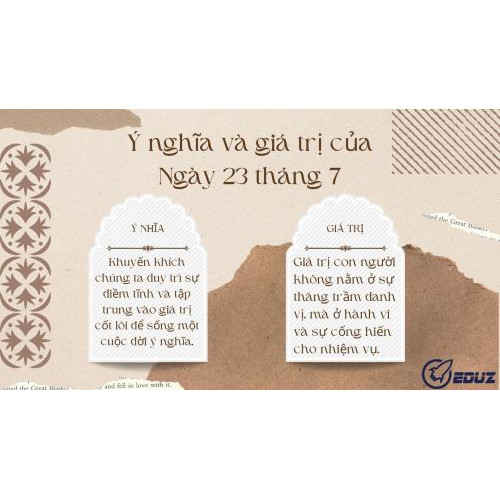 3. Ý nghĩa và giá trị của ngày 23 tháng 7