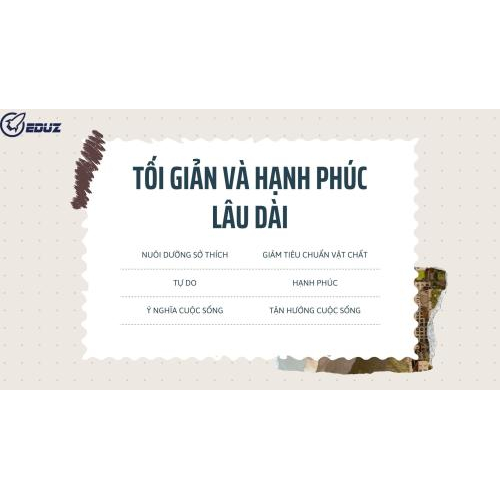 4. Tối giản và hạnh phúc lâu dài