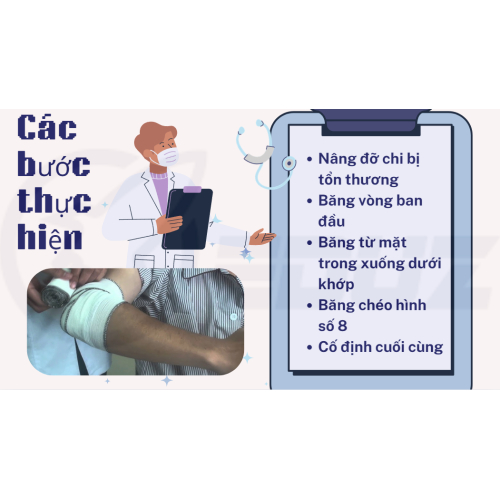 2. Các bước thực hiện để băng vùng khuỷa và gối