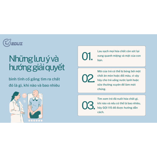 2. Những lưu ý và hướng giải quyết khi trẻ nuốt phải hóa chất