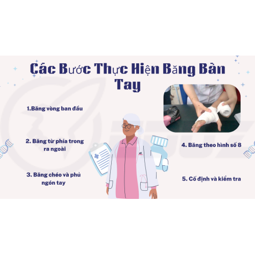 4. Các bước thực hiện băng bàn tay