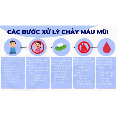 2. Các bước xử lý chảy máu mũi