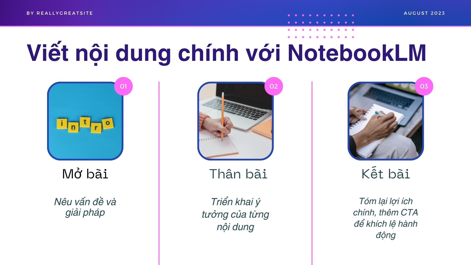 Bước 3: Viết nội dung chính với NotebookLM
