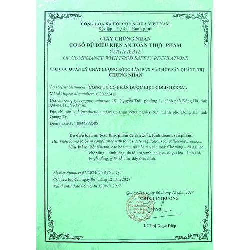 3. Giấy chứng nhận cơ sở đủ điều kiện hoạt động