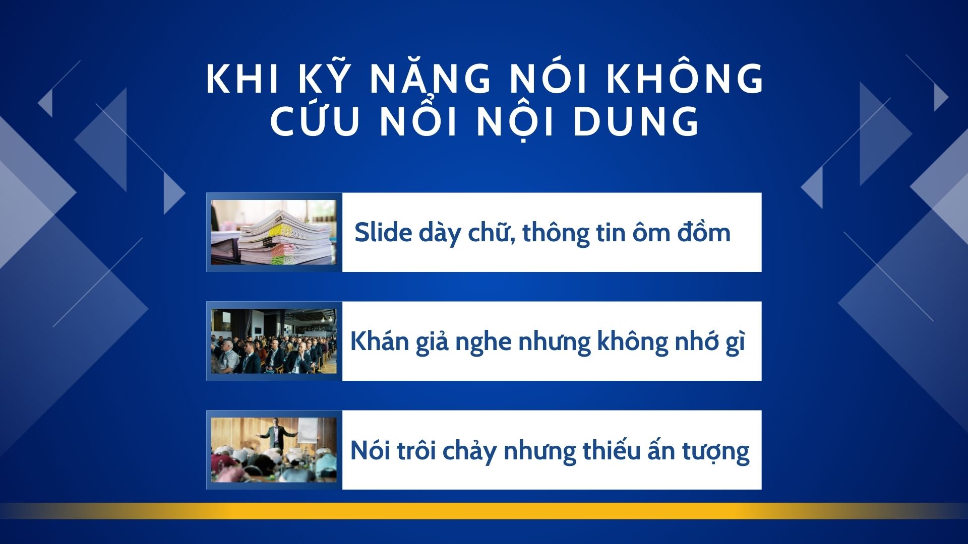 Vấn đề của tôi: Khi kỹ năng nói không cứu nổi nội dung