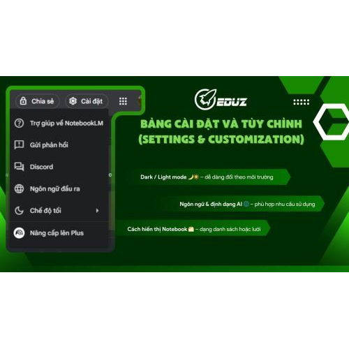 5. Bảng cài đặt và tùy chỉnh (Settings & Customization)
