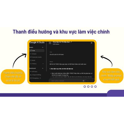 Thanh điều hướng và khu vực làm việc chính