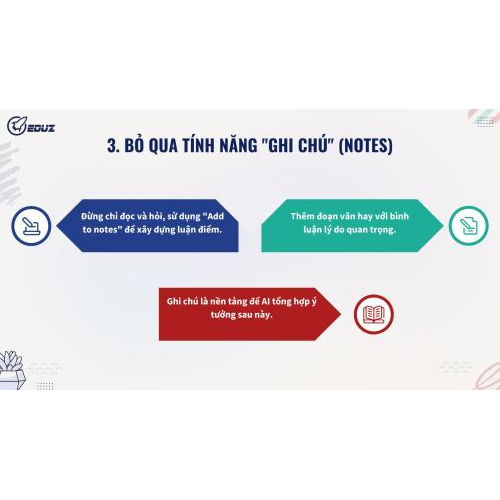 3. Bỏ Qua Tính Năng "Ghi Chú" (Notes)