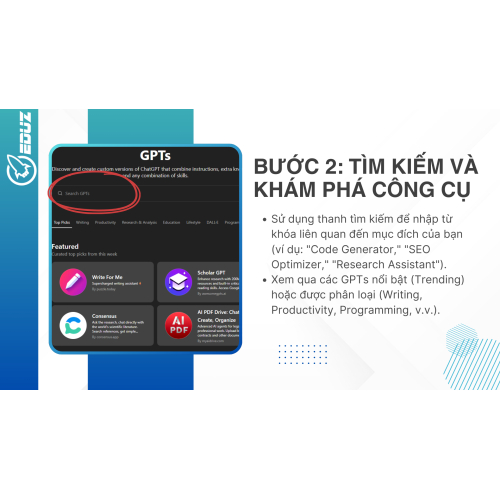 Bước 2: Tìm Kiếm và Khám Phá Công Cụ