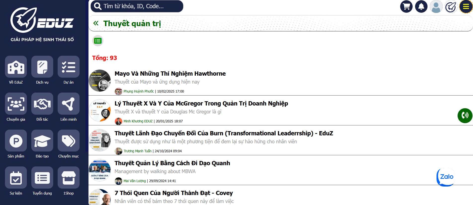 2. Nội dung phục vụ Nhân viên của bạn