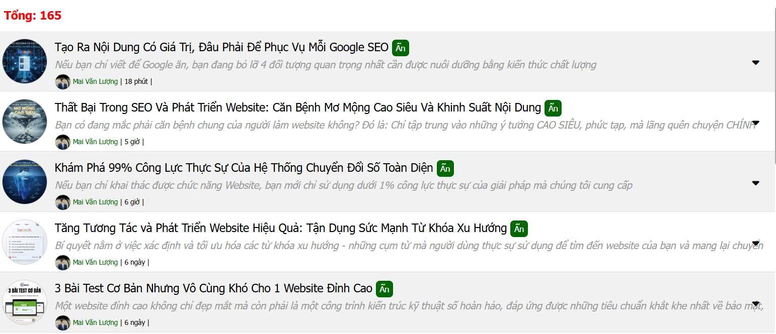 1. Nội dung phục vụ Chính bạn