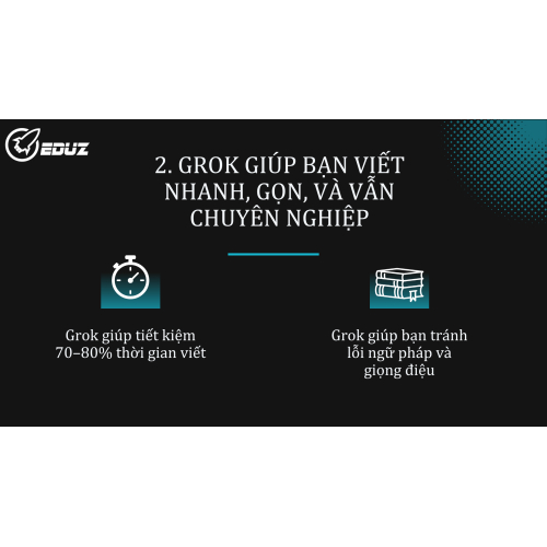 2. Grok giúp bạn viết nhanh, gọn, và vẫn chuyên nghiệp