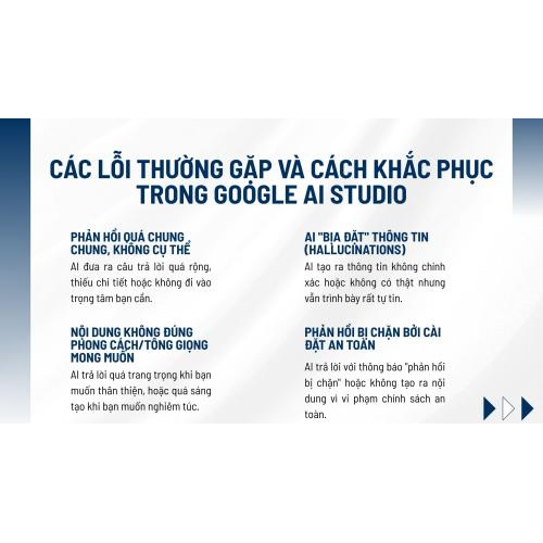 Các lỗi thường gặp và cách khắc phục trong Google AI Studio