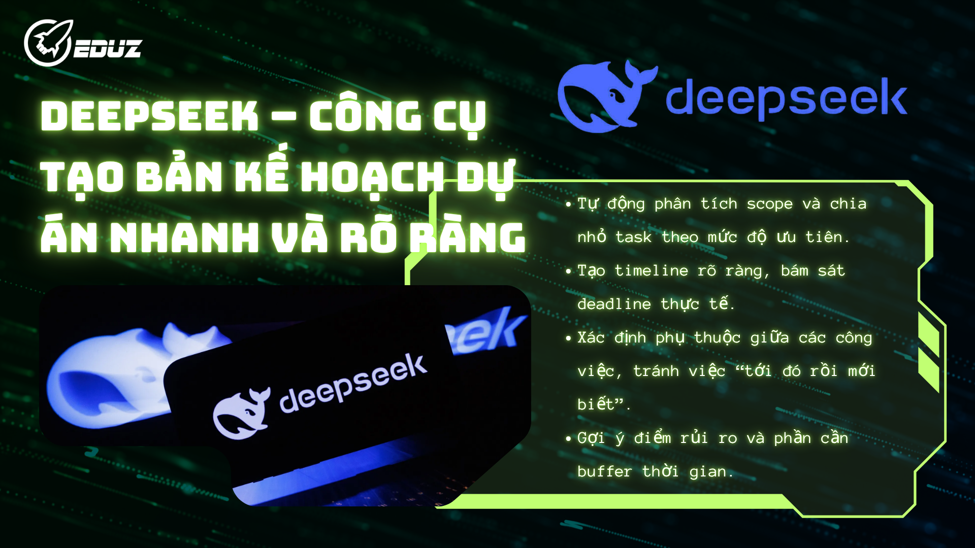 1. DeepSeek – Công Cụ Tạo Bản Kế Hoạch Dự Án Nhanh Và Rõ Ràng