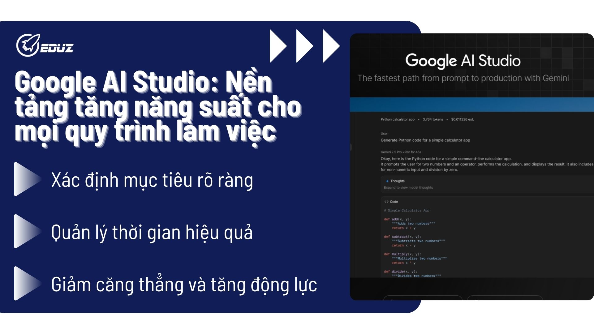 Google AI Studio: Nền tảng tăng năng suất cho mọi quy trình làm việc